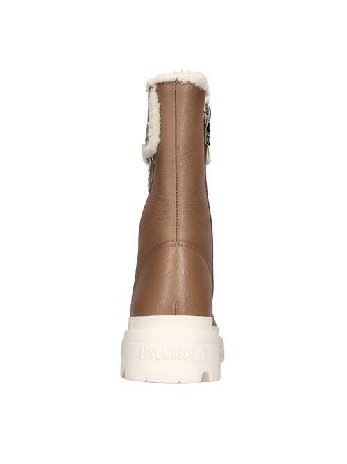 Scarponcini in pelle ed ecopelliccia LOVE MOSCHINO | JA24245G0LIC620AMARRONE